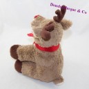 Cuddly reno reno rojo bufanda nariz marrón ciervo alce sentado 21 cm