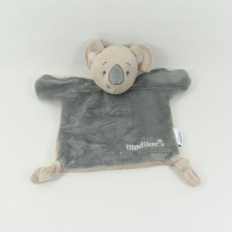 Doudou flat bear GIPHAR brown scarf blue pharmacy 23 cm