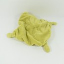 Doudou plat Lapin NICOTOY cocard vert pois vichy foulard  20 cm