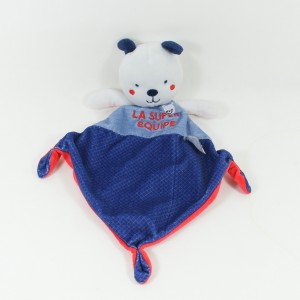Flaches Bären-Kuscheltier KINDERWORTE Das Superteam roter Rücken 34 cm