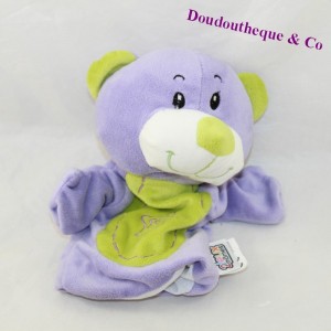 Doudou puppet bear GAME2MOMES purple green star 21 cm