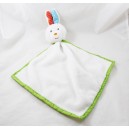 Doudou coniglio piatto NANJING KESTREL Azione campana verde bianco 47 cm