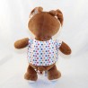 FIZZY brown bunny t-shirt with orange-nose polka dots 28 cm