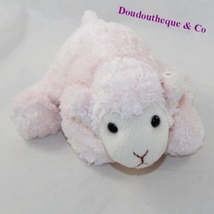 Peluche mouton rose allongé 22 cm
