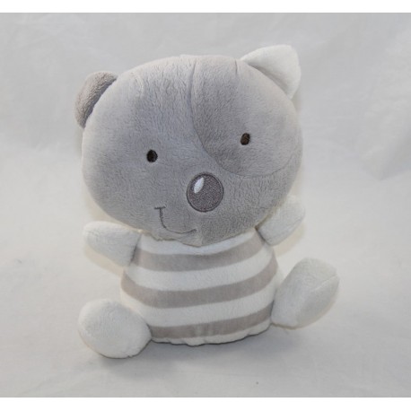 Doudou Miaou gatto ORCHESTRA cocard bianca a strisce grigie 18 cm