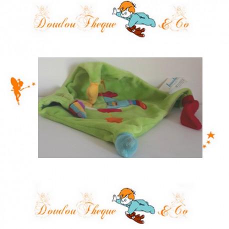 Doudou plat poisson BAMBIA vert 24x23cm Doudou plat poisson BAMBIA vert 24x23cm