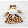 Doudou giraffa piatta TIAMO sciarpa beige macchie marroni campana 20 cm
