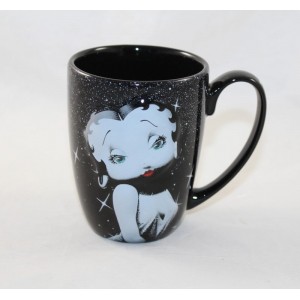 Mug en relief Betty Boop PORTAVENTURA noir et blanc céramique 10 cm
