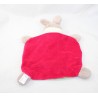 Doudou coniglio piatto BABY CARE Milette campana floreale verde rosso 32 cm