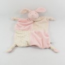 Flat cuddly toy rabbit ZARA HOME pink beige polka dots and stripes 25 cm