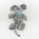 Ratón de felpa PERICLES nudo azul gris 30 cm