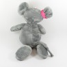 Ratón piel PERICLES gris rosa nudo 40 cm