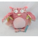 Peluche musicale chouette MOULIN ROTY Mademoiselle et Ribambelle rose 17 cm