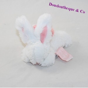 Mini doudou lapin DOUDOU ET COMPAGNIE Pompon attache tétine rose DC2676 12 cm