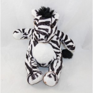 Peluche zébre STARTOY rayé noir blanc animaux de la jungle 21 cm