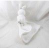 Doudou coniglio AUCHAN Fazzoletto bambino bianco marrone 45 cm