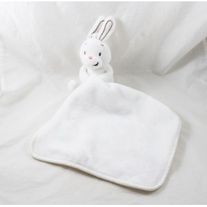 Doudou conejo AUCHAN Pañuelo bebé blanco marrón 45 cm