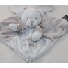 Doudou orso piatto ORCHESTRA coniglio travestito screziato marrone bianco Bambino felice 20 cm