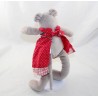 Peluche Nini mouse MOULIN ROTY The Big Family dress red white polka dots 29 cm
