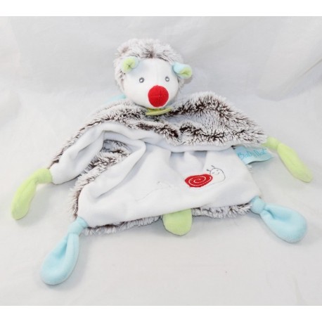 Doudou hedgehog BABY NAT Gaston grey green blue snail 26 cm