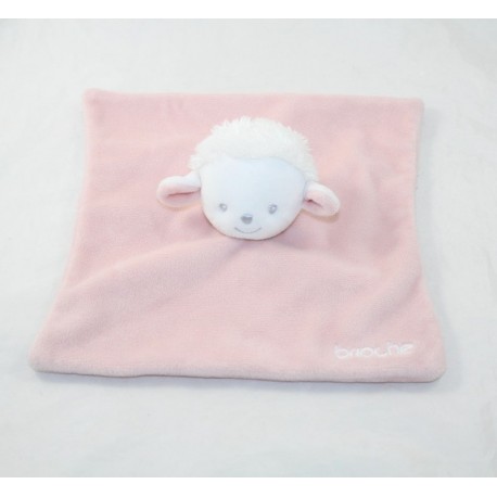 Doudou flaches Schaf LA HALLE brioche Kimbaloo rosa quadratisch 20 cm Doudou flaches Schaf LA HALLE brioche Kimbaloo rosa quadratisch 20 cm