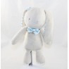 Doudou rabbit KLORANE beige bow tie blue grey half circle 23 cm