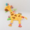 Doudou giraffa piatta LABEL ETICHETTE giallo arancio marrone 27 cm