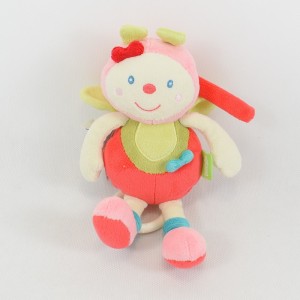 Musical cuddly toy baby bee RED knot head pink 18 cm