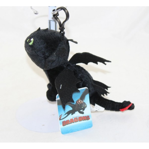 Porte clés peluche Krokmou DREAMWORKS Dragons noir 22 cm Neuf - SOS