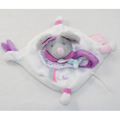 Doudou Flache Maus doudou und Firma Pearly rosa lutscherbinde DC2976 15 cm