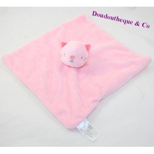 Doudou gatto piatto ZEEMAN quadrato rosa 25 cm