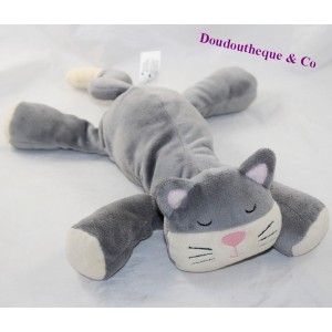 Peluche chat ANIMAL ALLEY gris beige 34 cm