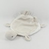 Doudou tortuga plana QUAX Theodore gris blanco 27 cm