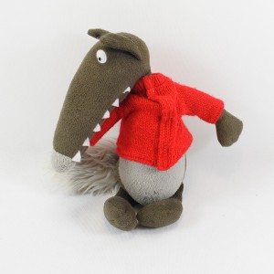 Peluche The Wolf Edition AUZOU Wolf con gilet rosso 29 cm