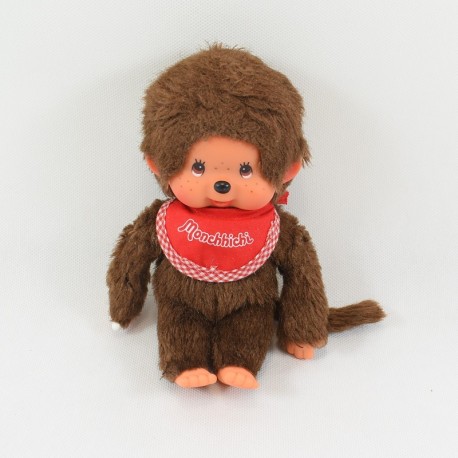 Plüsch Kiki SEKIGUCHI Monchhichi Lätzchen rot und weiß 20 cm