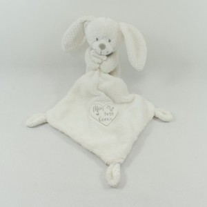 Weiß besticktes POMMETTE Kaninchen Einstecktuch Kuscheltier "Mein kleines Herz"