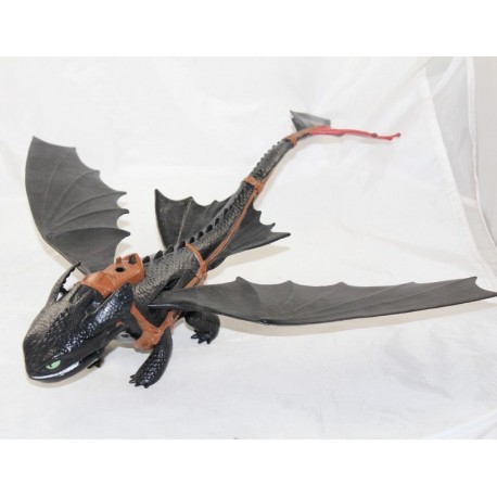 Figurine articulée Krokmou DREAMWORKS Dragon noir cracheur de flammes lumiére 50 cm