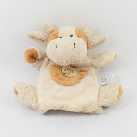 Doudou-Marionette Kuh Bärengeschichte braun und beige 23 cm