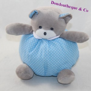 Doudou ball bear MUSTI MUSTELA blue blue white peas 20 cm