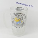 Homer SIMPSONS Beer Mug Caution Supporter Opaque Glass 16 cm