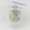 Homer SIMPSONS Beer Mug Caution Supporter Opaque Glass 16 cm