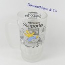 Homer SIMPSONS Jarra de Cerveza Caution Supporter Vidrio Opaco 16 cm
