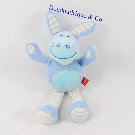 Plüsch TEX Esel BABY Baby Zebra blau bandana gelb 20 cm