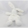 Doudou conejo plano BOUCHARA Eurodif piel blanca nariz gris 30 cm