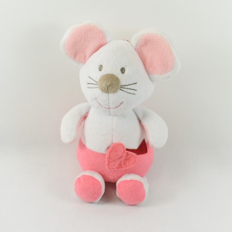 Cucciolo musicale Topo capucino BABY 9 cuore rosa bianco 30 cm Baby9