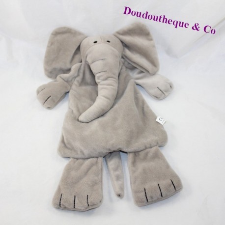 Doudou semi-flat elephant DIFRAX grey 34 cm