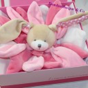 Doudou flat rabbit DOUDOU AND COMPAGNY Collector pink petal DC2791 21 cm