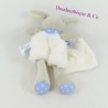 Doudou fazzoletto cane BABY NAT' Poupi blu bianco BN0193 20 cm