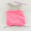 Decke flaches Kaninchen KALOO Feder rosa Himbeere 4 Knoten Stoffe 25 cm