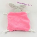 Manta conejo plano KALOO Pluma frambuesa rosa 4 nudos tejidos 25 cm